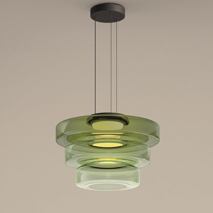 Italian-Designed Strata Chandelier - Sleek Glass LED Pendant for Modern Interiors