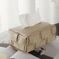 Luxury Leather Woven Tissue Box Cover - Diamond Pattern, Waterproof, for Living Room, Car & Bathroom