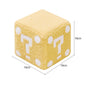 Modern Mario-Inspired Cube Stool - Fabric Ottoman with Wooden Frame, Versatile Living Room Footrest, Decorative Accent & Minimalist Interiors