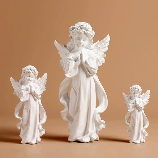Nordic Angel Alice Girl Statue - Vintage Scandinavian Resin Art Decor, Small/Medium/Large Sizes, Indoor Tabletop Sculpture for Home & Office