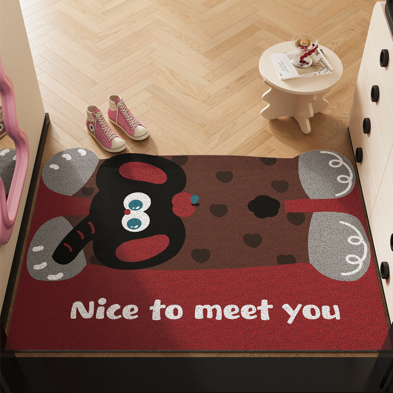 Customizable PVC Coir Doormat - Dirt Trapping, Slip-Resistant, Easy Clean Cartoon Design for Home & Office Entrances