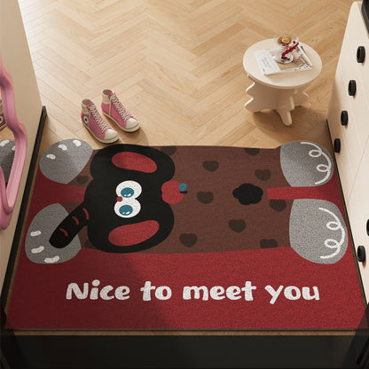 Customizable PVC Coir Doormat - Dirt Trapping, Slip-Resistant, Easy Clean Cartoon Design for Home & Office Entrances