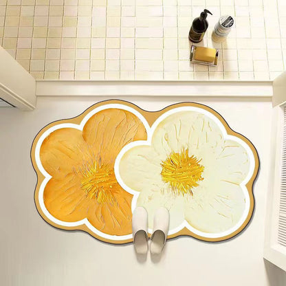 Modern Abstract Art Bath Mat - Ultra Absorbent Quick-Dry Tech Fabric Rug for Bathroom & Kitchen | Non-Slip, Stain-Resistant & Easy Clean