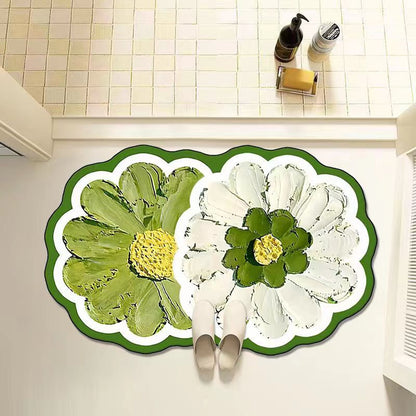 Modern Abstract Art Bath Mat - Ultra Absorbent Quick-Dry Tech Fabric Rug for Bathroom & Kitchen | Non-Slip, Stain-Resistant & Easy Clean