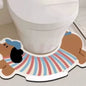 Cute Dachshund Bathroom U-Shaped Diatom Mud Mat - Non-Slip Absorbent Floor Mat for Toilet/Shower, Pet-Friendly Anti-Splash Urine Guard