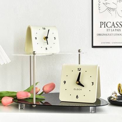 Ultra-Slim Ceramic Desk Clock - Silent Sweep Movement Modern Bedroom & Living Room Decor