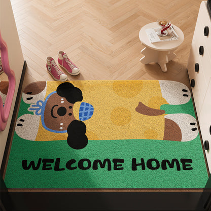 Customizable PVC Coir Doormat - Dirt Trapping, Slip-Resistant, Easy Clean Cartoon Design for Home & Office Entrances