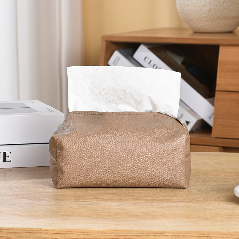 Waterproof Leather Tissue Box Cover - Modern Design for Living Room, Car & Bathroom