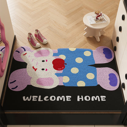 Customizable PVC Coir Doormat - Dirt Trapping, Slip-Resistant, Easy Clean Cartoon Design for Home & Office Entrances