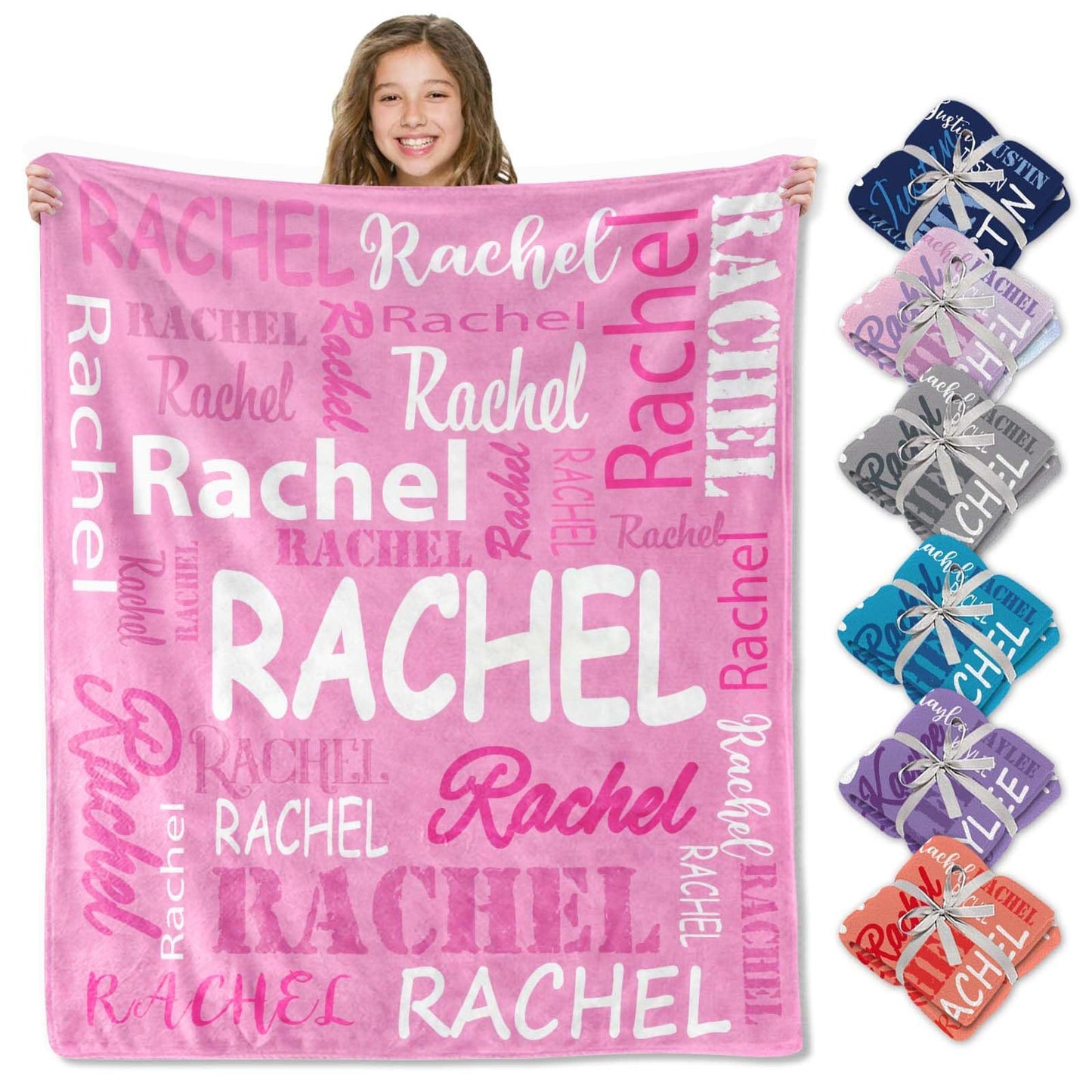 Personalized Custom Name Flannel Blanket – Soft Throw for Kids, Teens, Boys & Girls | Christmas Gift | Ships Next Day