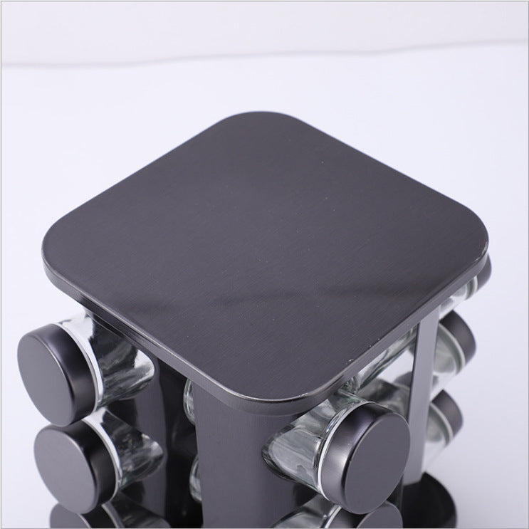 Nordic Style Stainless Steel Rotating Seasoning Rack For Kitchen