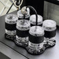 Premium Cream Style Luxury Drinkware Set - Lead-Free Glass Cups with Acrylic Tray, Modern Home Entertaining Essentials