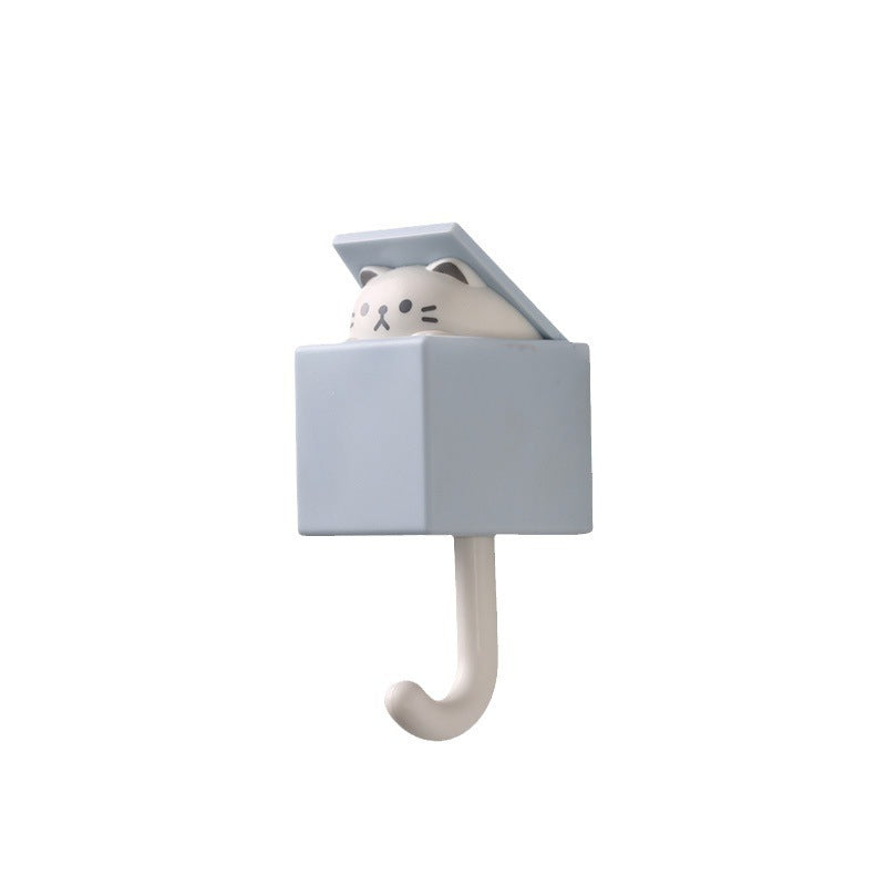 Cute Cat-shaped Wall Hooks - No Damage Sticky Hooks, Aesthetic Room Decor for Bedroom & Living Room