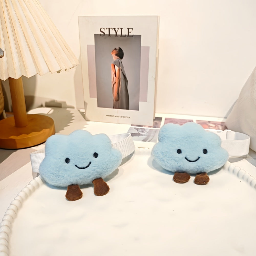 Cute Cartoon Cloud Plush Curtain Tiebacks - Modern Nursery & Bedroom Decor, Soft Fabric Holders for Curtains