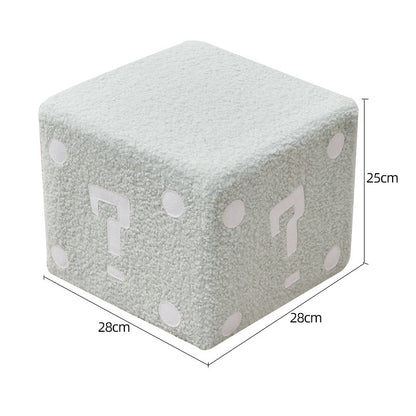 Modern Mario-Inspired Cube Stool - Fabric Ottoman with Wooden Frame, Versatile Living Room Footrest, Decorative Accent & Minimalist Interiors