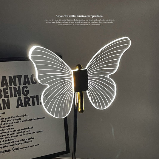Cute Butterfly USB Night Light - Adjustable Crystal Table Lamp for Bedroom, Desk Decor & Gifts | Modern Mood Lighting