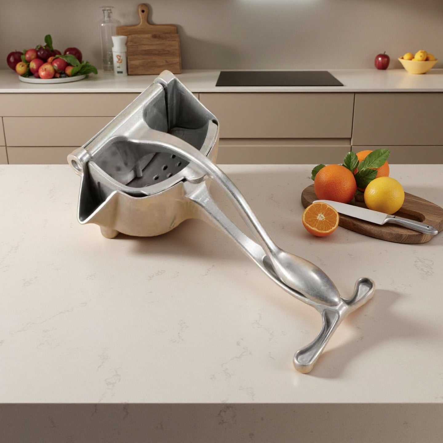 Aluminum Manual Juicer for Fruits - Multifunctional Hand Press Juice Extractor, Compact & Effort-Saving for Home Use