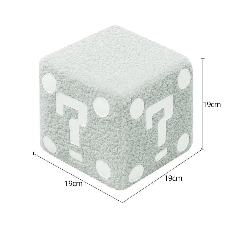 Modern Mario-Inspired Cube Stool - Fabric Ottoman with Wooden Frame, Versatile Living Room Footrest, Decorative Accent & Minimalist Interiors