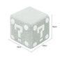 Modern Mario-Inspired Cube Stool - Fabric Ottoman with Wooden Frame, Versatile Living Room Footrest, Decorative Accent & Minimalist Interiors