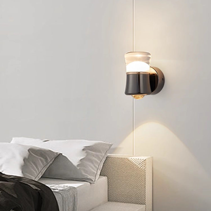 Modern Nordic Slim Wall Lamp - Ø8.5cm Acrylic & Aluminum (13cm Height) - Minimalist Bedside, Hallway, Living Room Accent Light