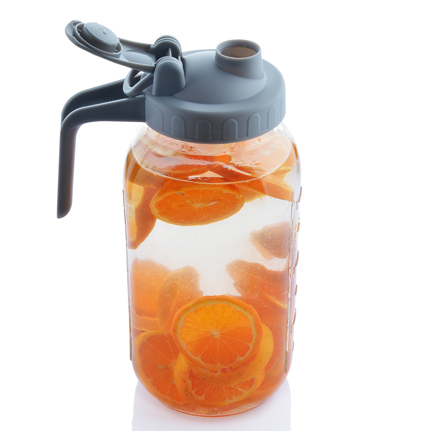 2-Pack 64oz Glass Mason Jar Pitchers with Wide Mouth & Measurement Marks – Leak-Proof Twist Lids for Cold Brew, Iced Tea, Juice & Lemonade