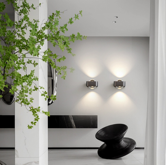 Full Spectrum Eye-Care Sconce - Up/Down Glow Minimalist Light w/ 304 Stainless Steel & Frosted Glass