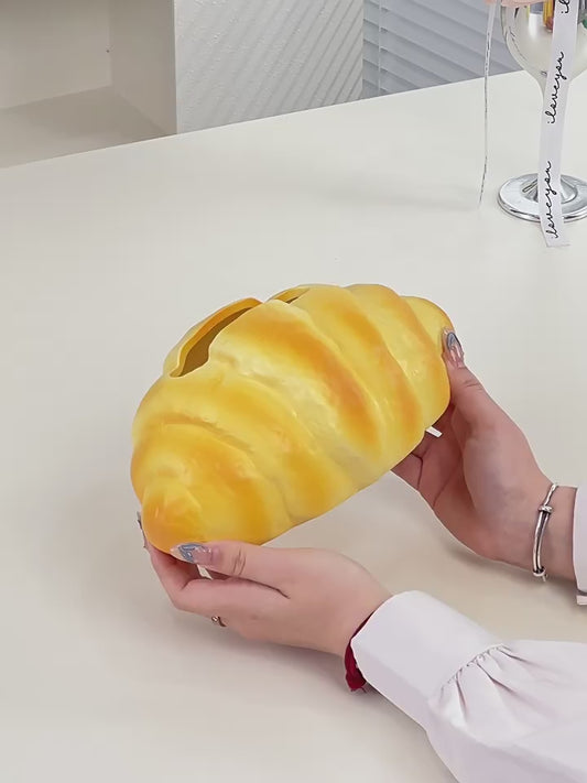 Luxe Croissant Tissue Box Holder | Decorative Kitchen & Coffee Table Organizer | Instagram-Worthy Home Decor Accent